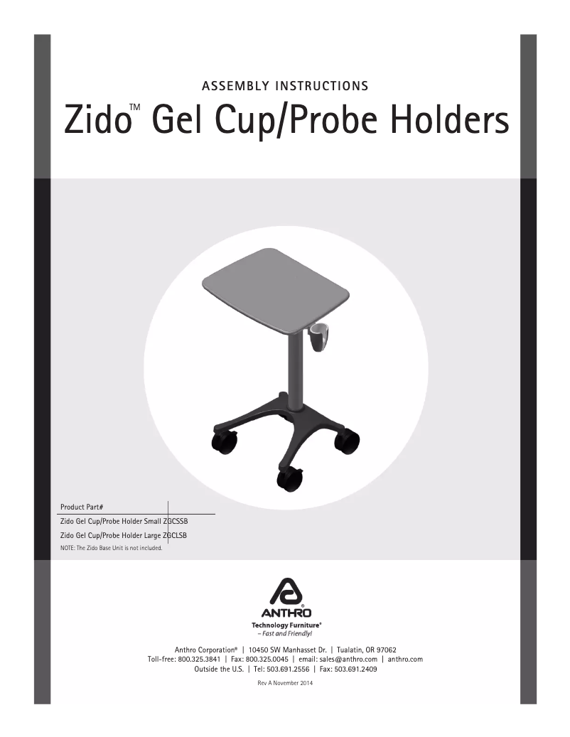 Page 1 de la notice Manuel utilisateur Ergotron ZGCLCG