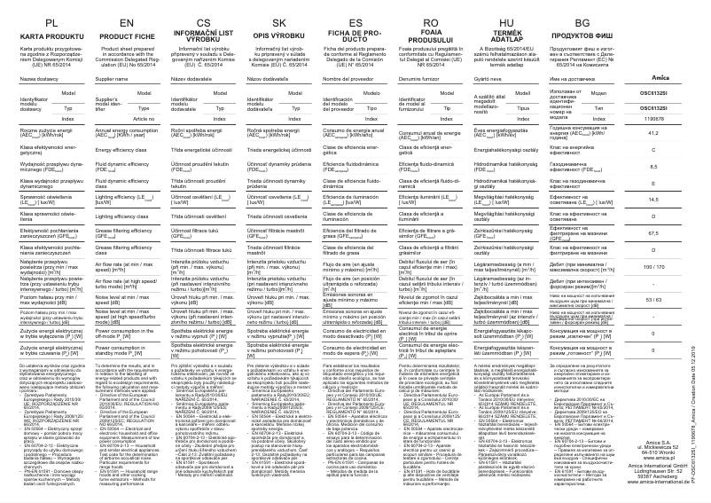 Page n°1 - Manuel utilisateur Amica OSC6132SI