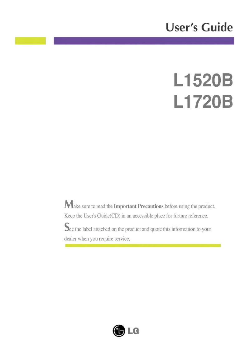 Page n°1 - Manuel utilisateur LG L1720BN