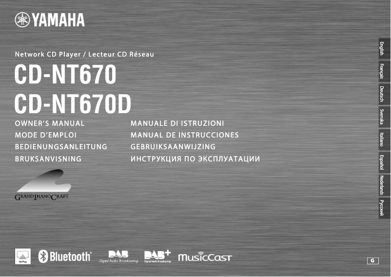 Page 1 of the manual User Manual Yamaha MusicCast CD-NT670D
