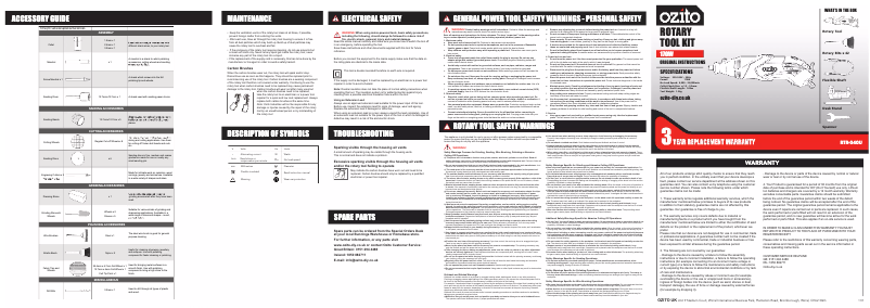 Page n°1 - Manuel utilisateur Ozito RTR-040U