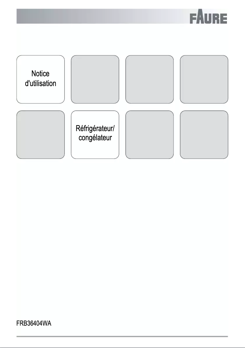 Page n°1 - Manuel utilisateur Faure FRB36404WA