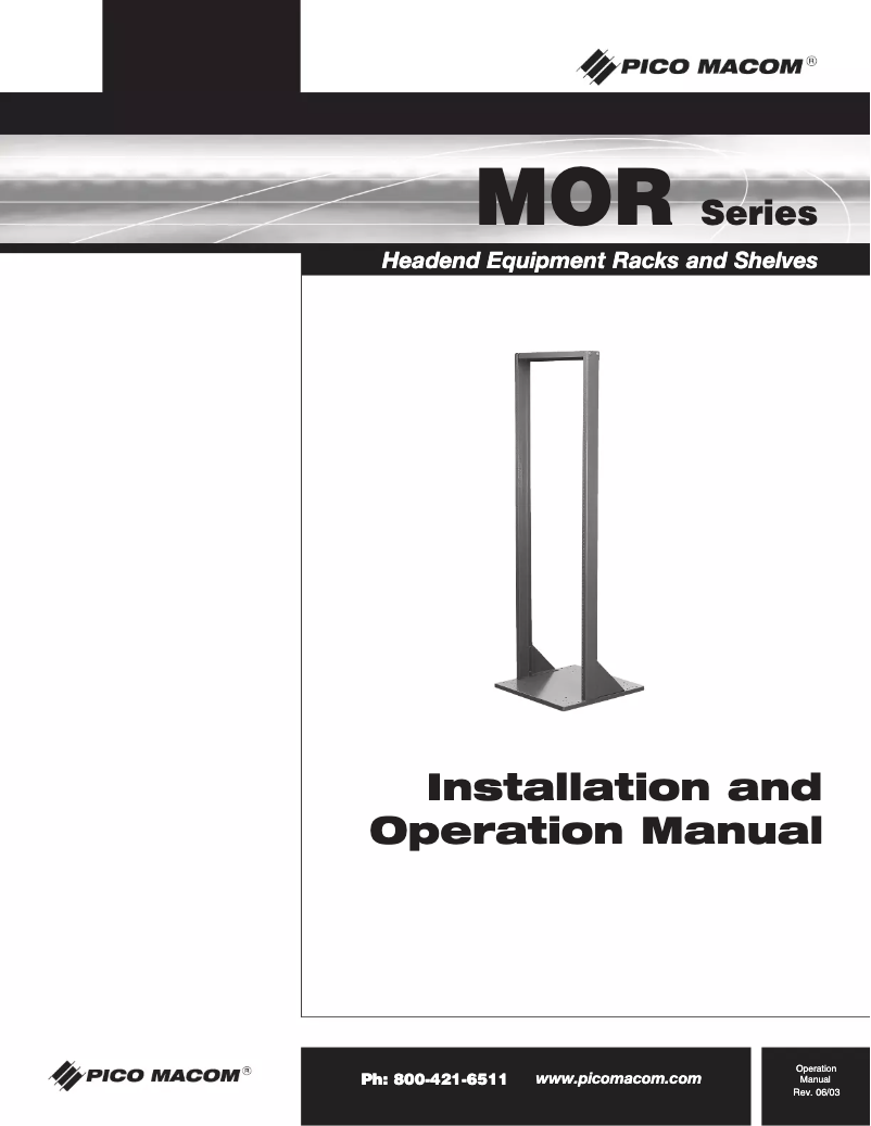 Page 1 of the manual User Manual Pico Macom MOR-36-4-KIT
