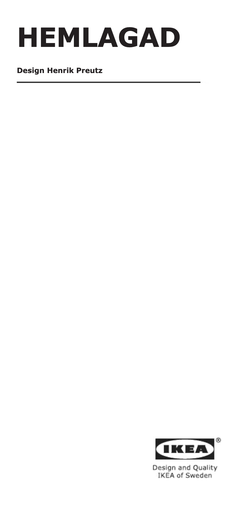 Page 1 de la notice Mode d'emploi Ikea HEMLAGAD