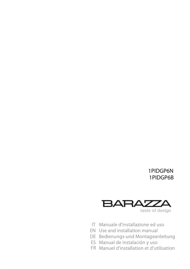 Page 1 de la notice Manuel utilisateur Barazza 1PIDGP6N