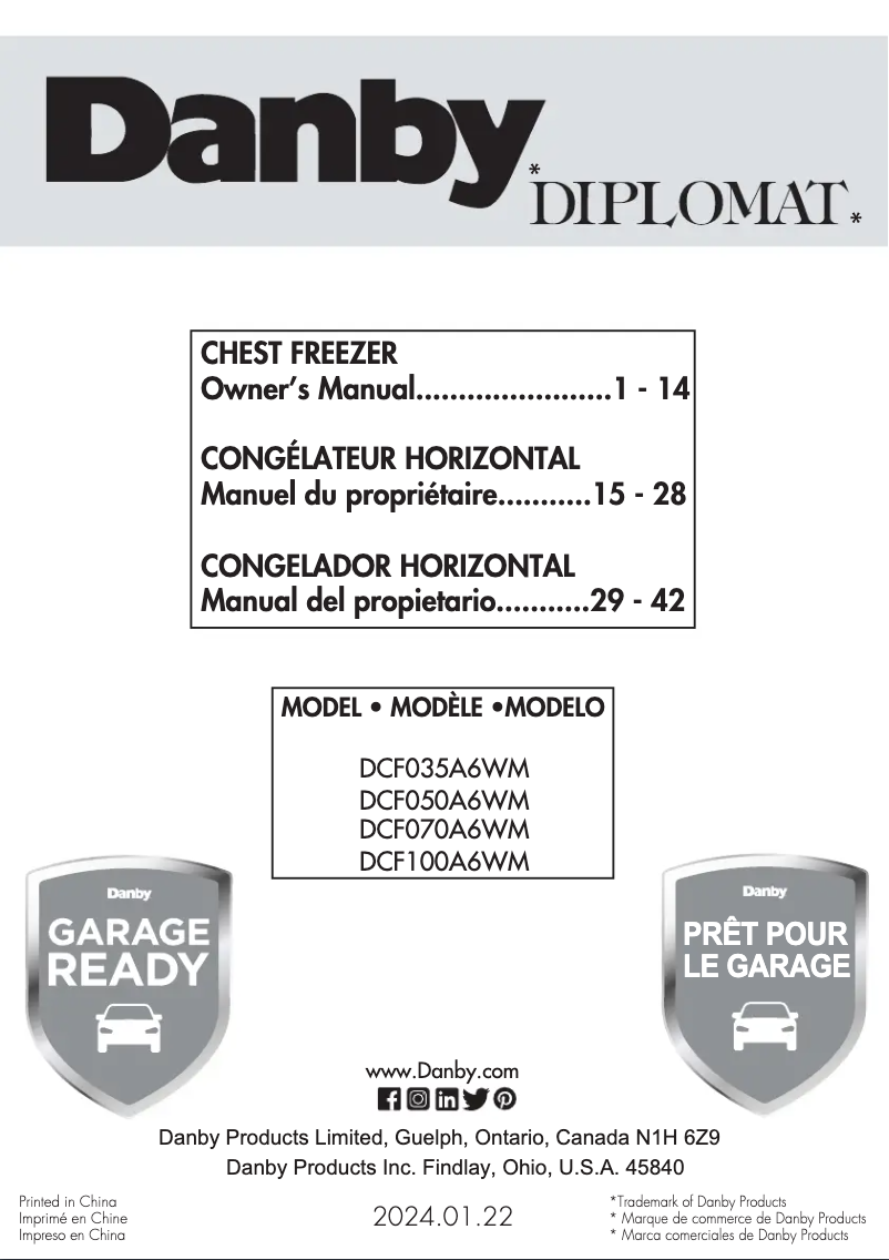 Image de la première page du manuel de l'appareil DCF035A6WM