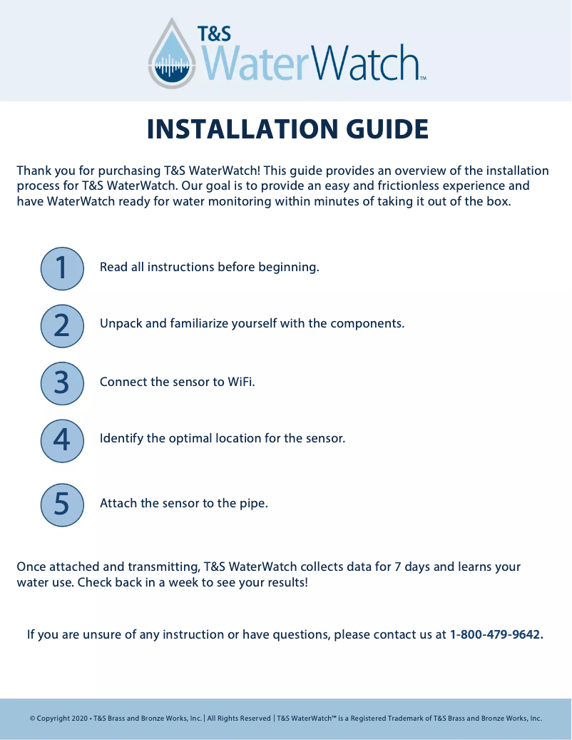 Image de la première page du manuel de l'appareil WaterWatch