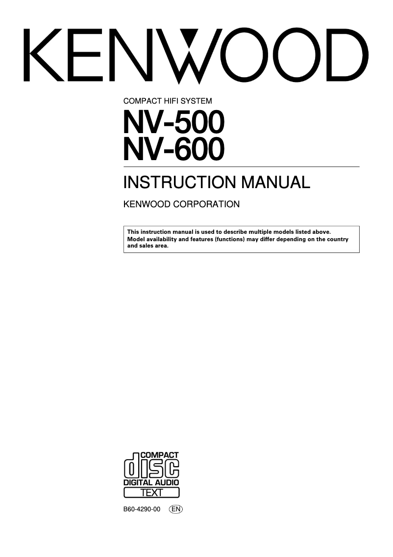 Page n°1 - Manuel utilisateur Kenwood NV-500