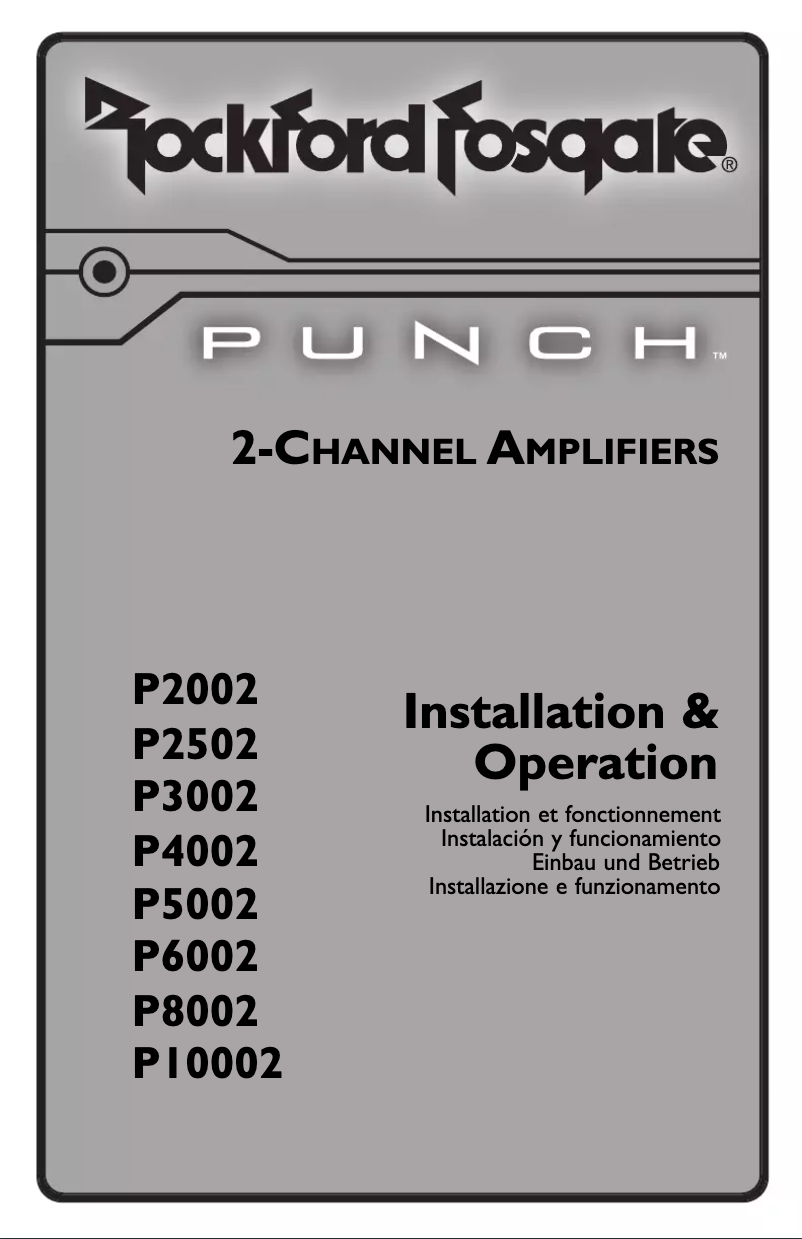 Page n°1 - Manuel utilisateur Rockford Fosgate Punch P2502