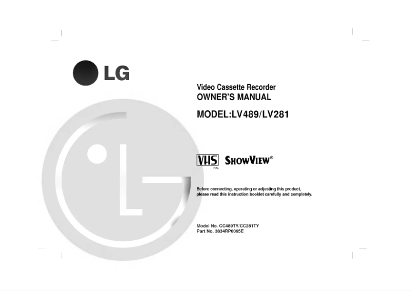 Page 1 de la notice Manuel utilisateur LG CC489TY