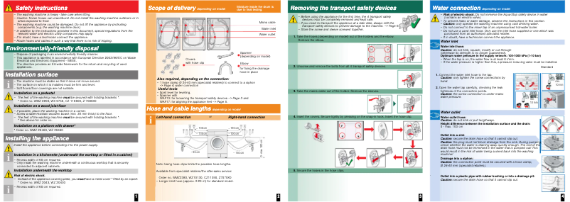 Page 1 de la notice Manuel utilisateur Bosch WAS327B2SN