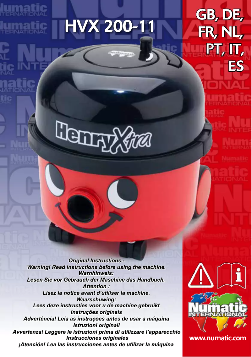 Page 1 de la notice Manuel utilisateur Numatic Henry Xtra HVX200-11