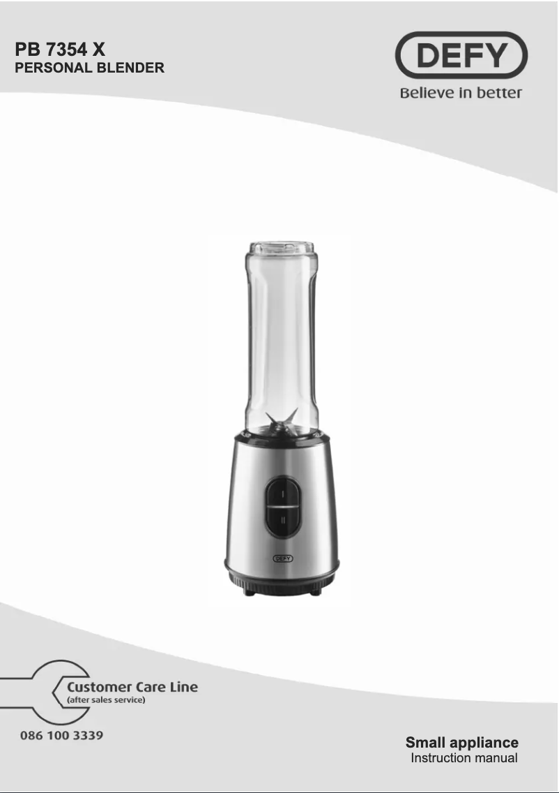 Page n°1 - Manuel utilisateur Defy PB7354X