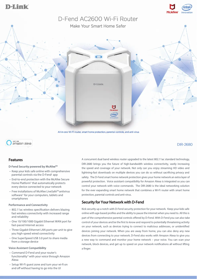 Page 1 de la notice Fiche technique D-Link DIR-2680