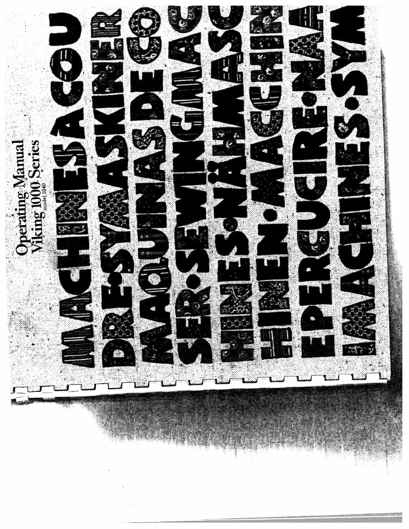 Page n°1 - Manuel utilisateur Husqvarna Viking 1000