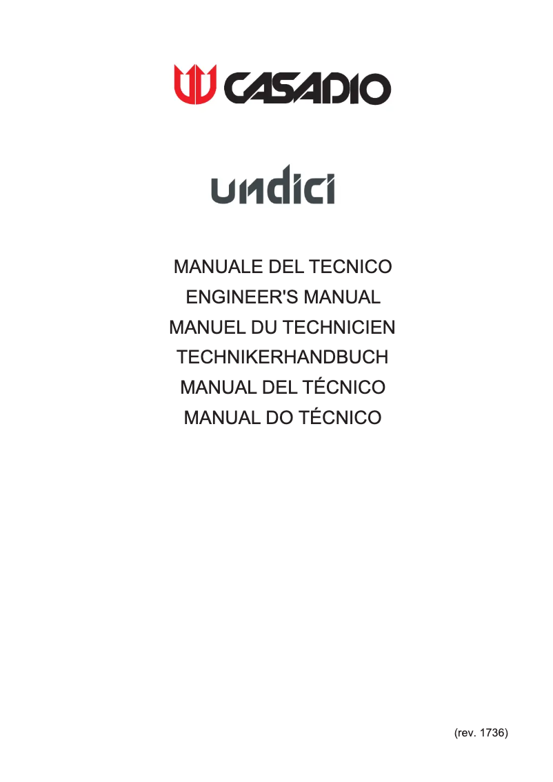 Page n°1 - Manuel utilisateur Casadio Compact Undici