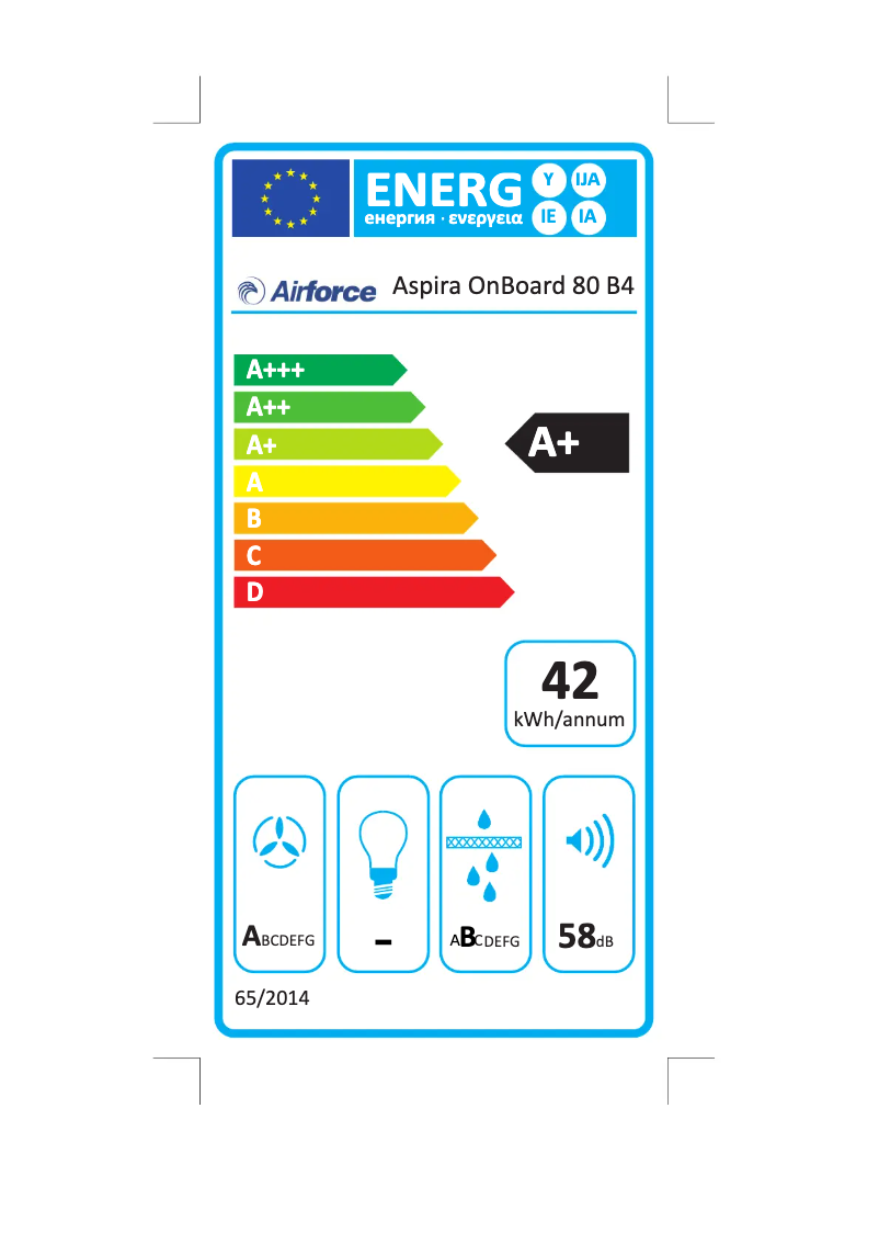 Page 1 de la notice Label énergétique Airforce B4O 83