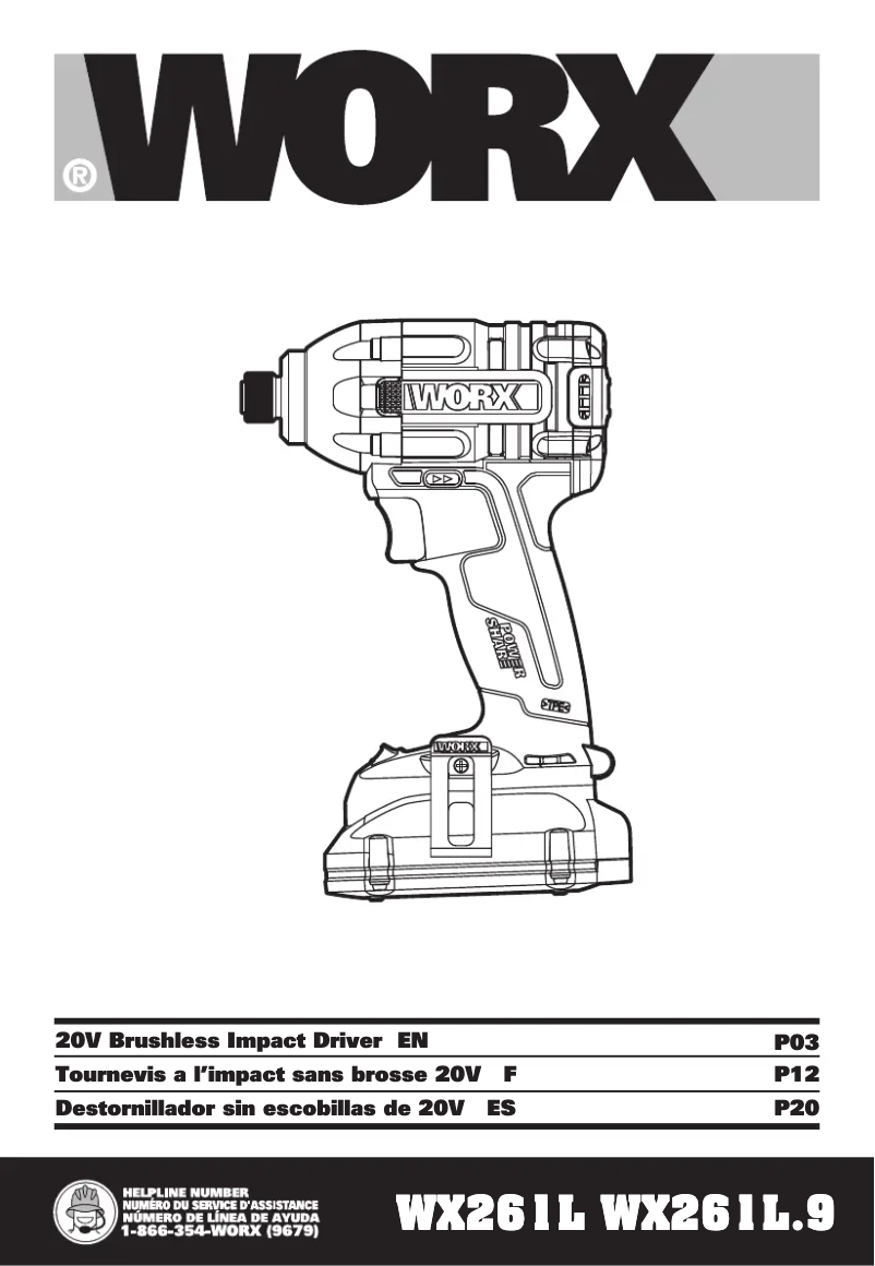 Page n°1 - Manuel utilisateur Worx WX261L.9