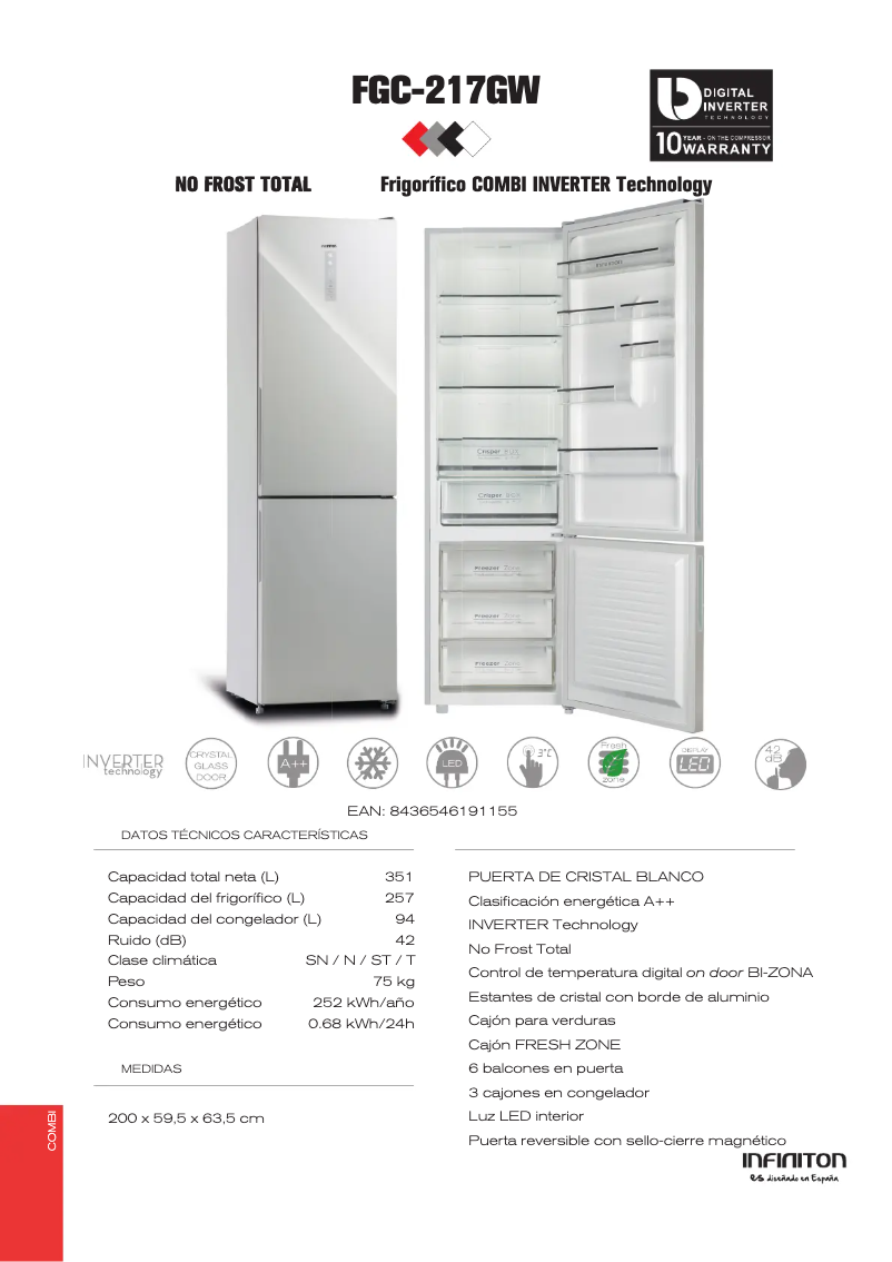 Page 1 de la notice Brochure Infiniton FGC-217 GW