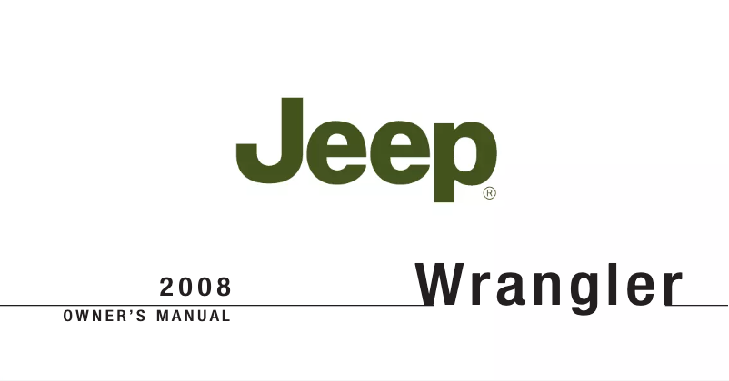 Page n°1 - Manuel utilisateur Jeep Wrangler (2008)