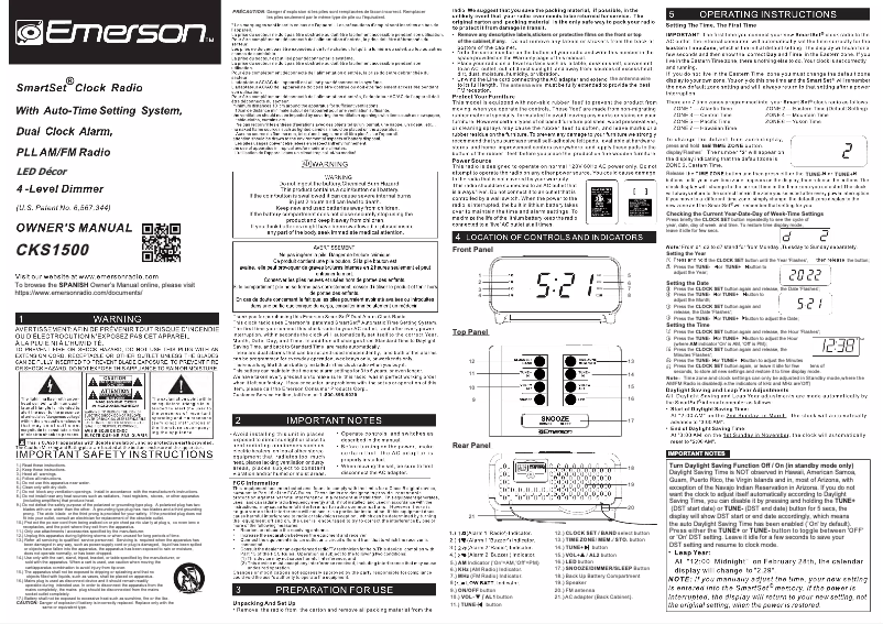 Page 1 de la notice Manuel utilisateur Emerson CKS1500