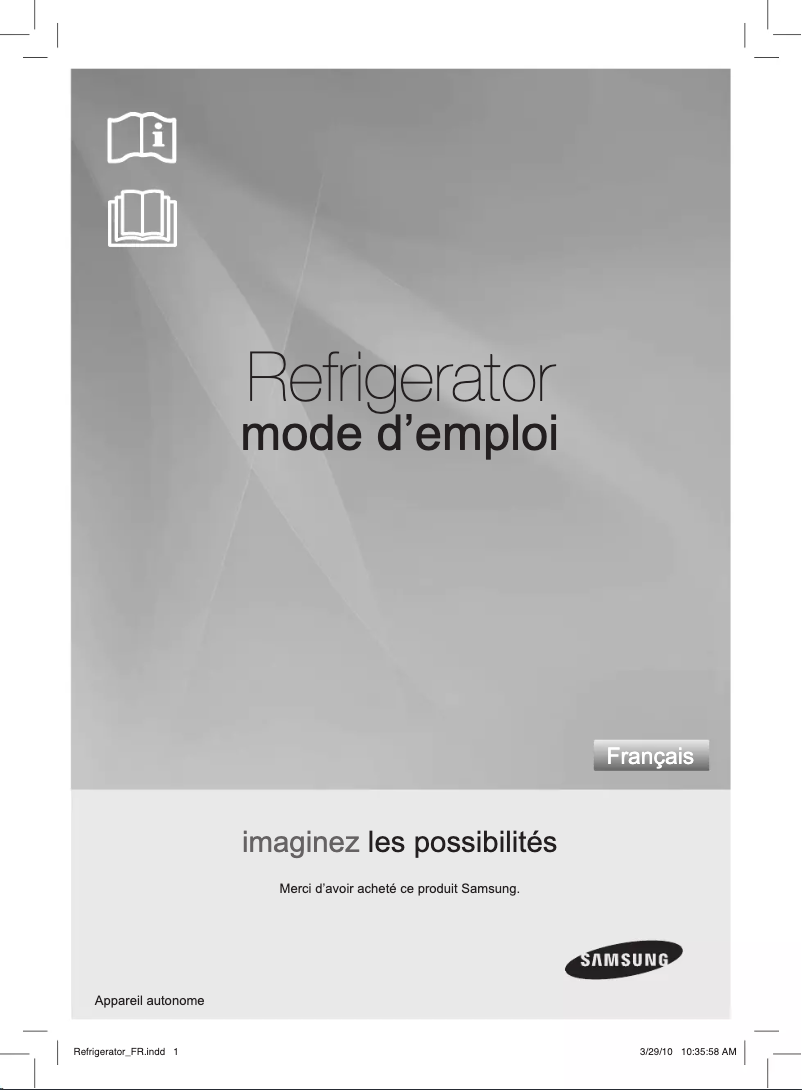 Page 1 de la notice Manuel utilisateur Samsung RT45JSTS