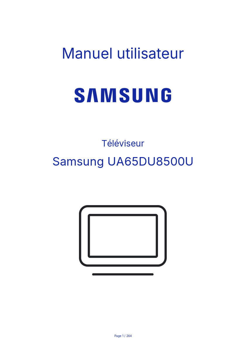 Image de la première page du manuel de l'appareil UA65DU8500U