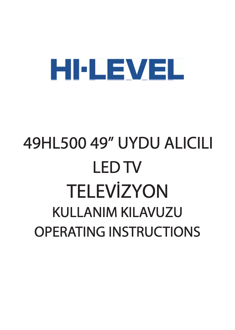 Page n°1 - Manuel utilisateur Hi-level 49HL500