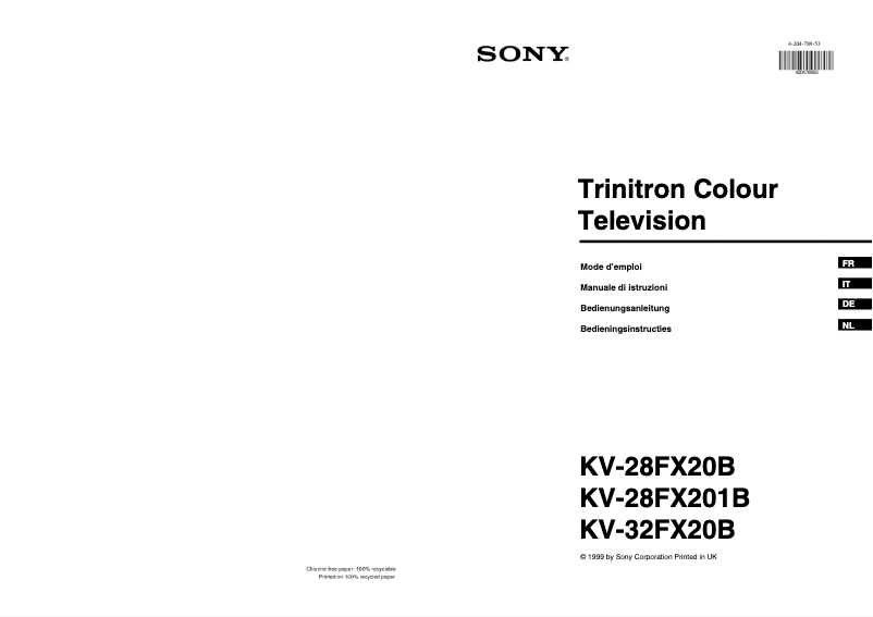 Image de la première page du manuel de l'appareil KV-28FX20B