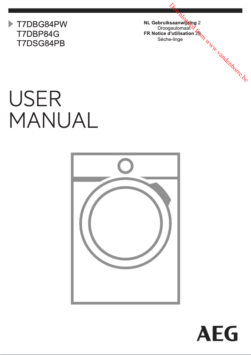 Page n°1 - Manuel utilisateur AEG T7DBG84PW