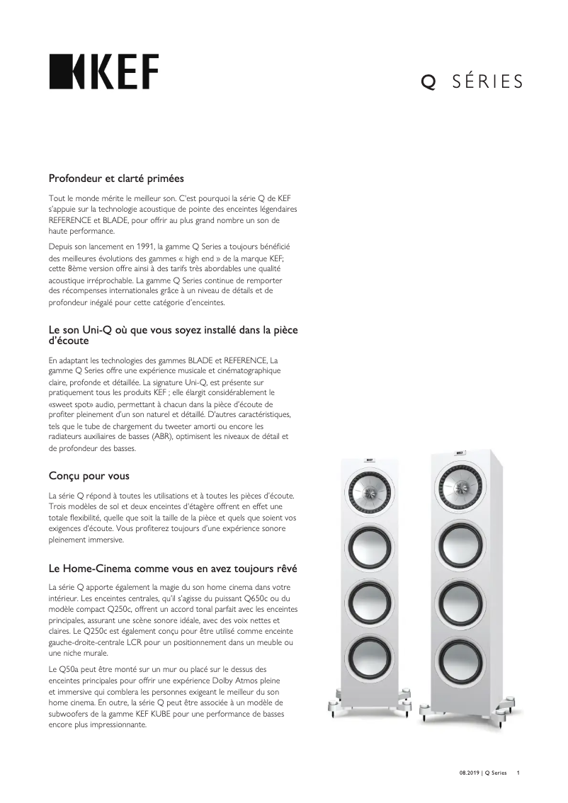 Page n°1 - Fiche technique KEF Q650C