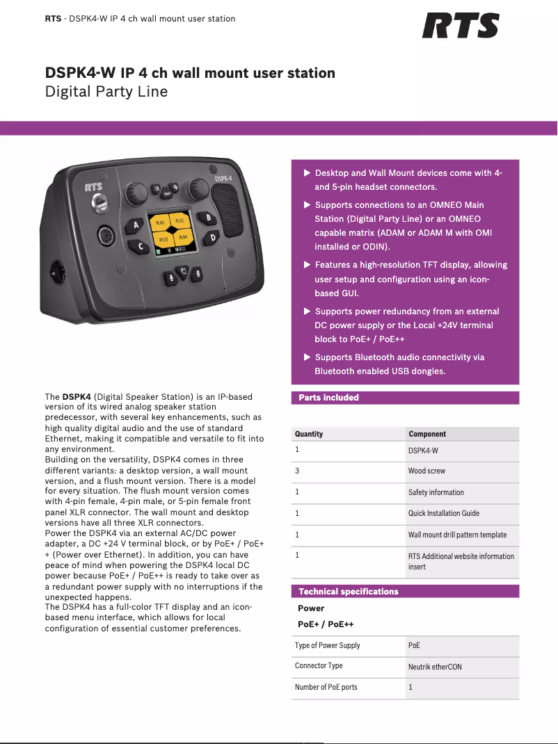 Imagen de la primera página del manual del dispositivo DSPK4