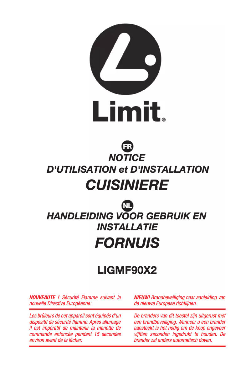 Page 1 de la notice Manuel utilisateur Limit LIGMF90X2