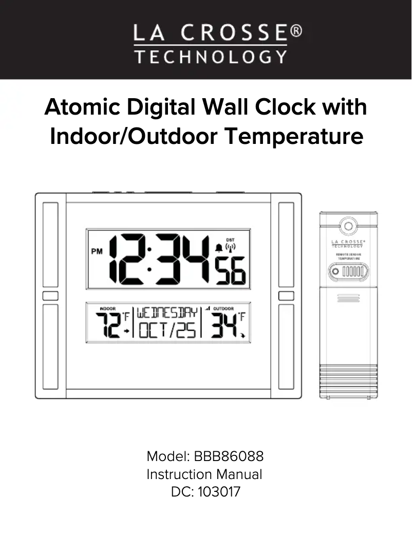 Image de la première page du manuel de l'appareil BBB86088