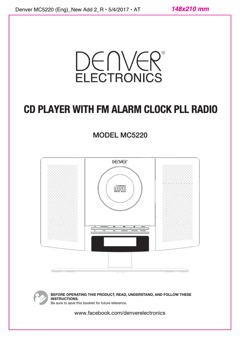 Página 1 del manual Manual de usuario Denver MC-5220