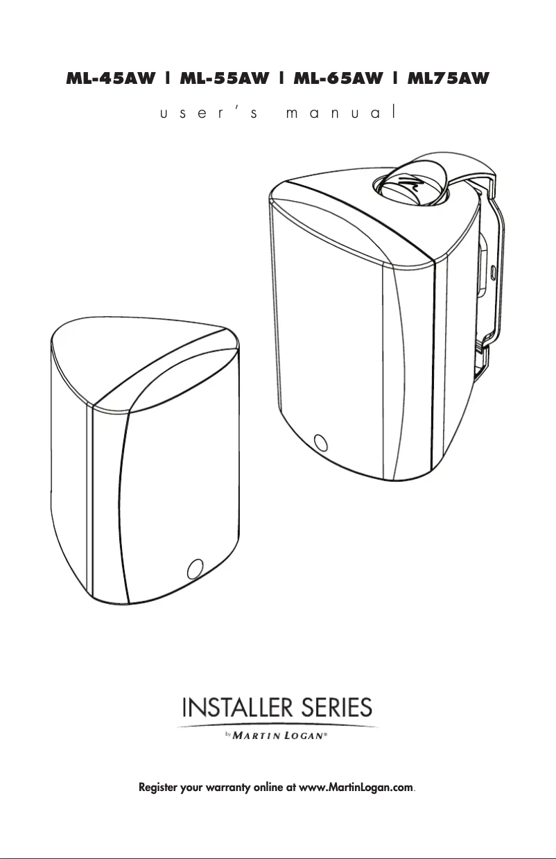 Page 1 de la notice Manuel utilisateur Martin Logan ML-45AW