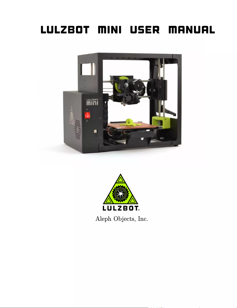 Page 1 de la notice Manuel utilisateur LulzBot Mini