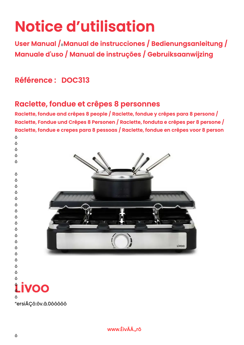 Page n°1 - Manuel utilisateur Livoo DOC313