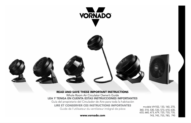 Page 1 de la notice Manuel utilisateur Vornado 673