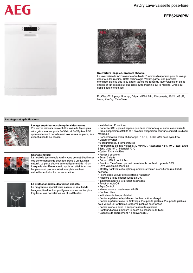 Image de la première page du manuel de l'appareil FFB62620PW