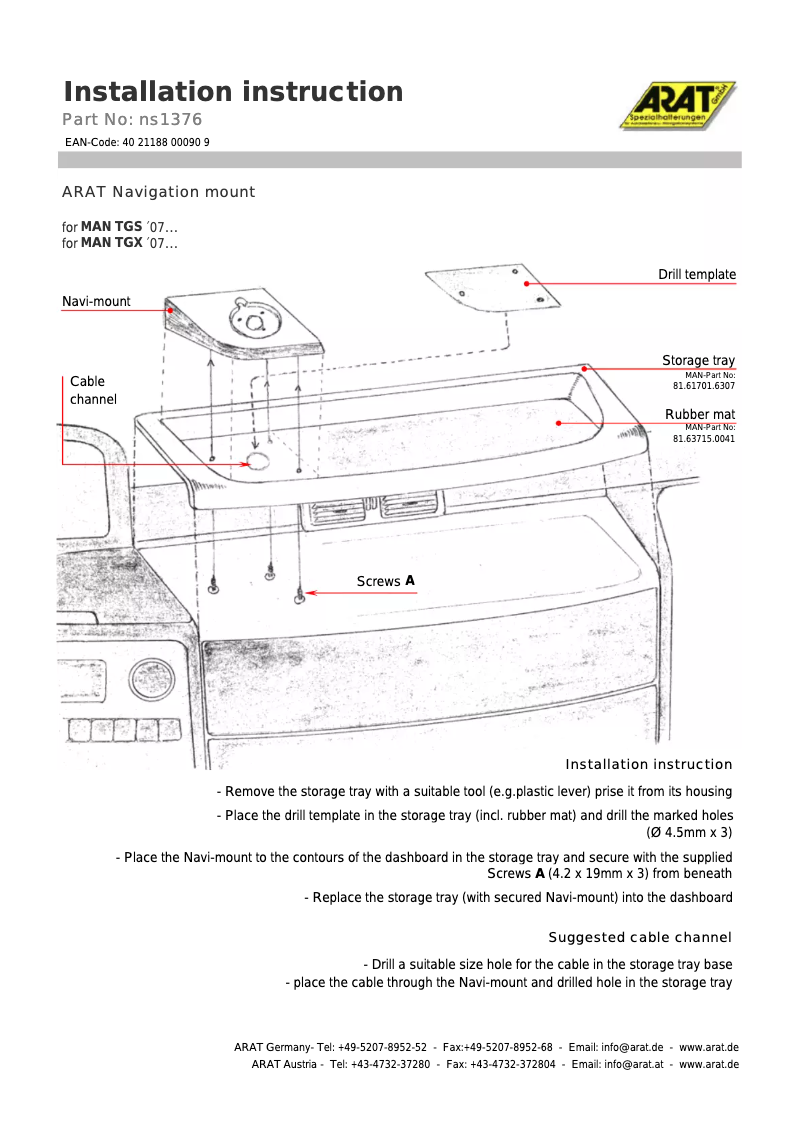 Page 1 de la notice Manuel utilisateur Arat NS1376