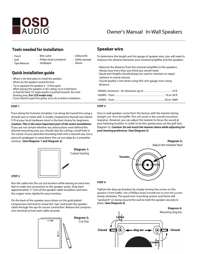 Página 1 del manual Manual de usuario OSD Audio MK-W850