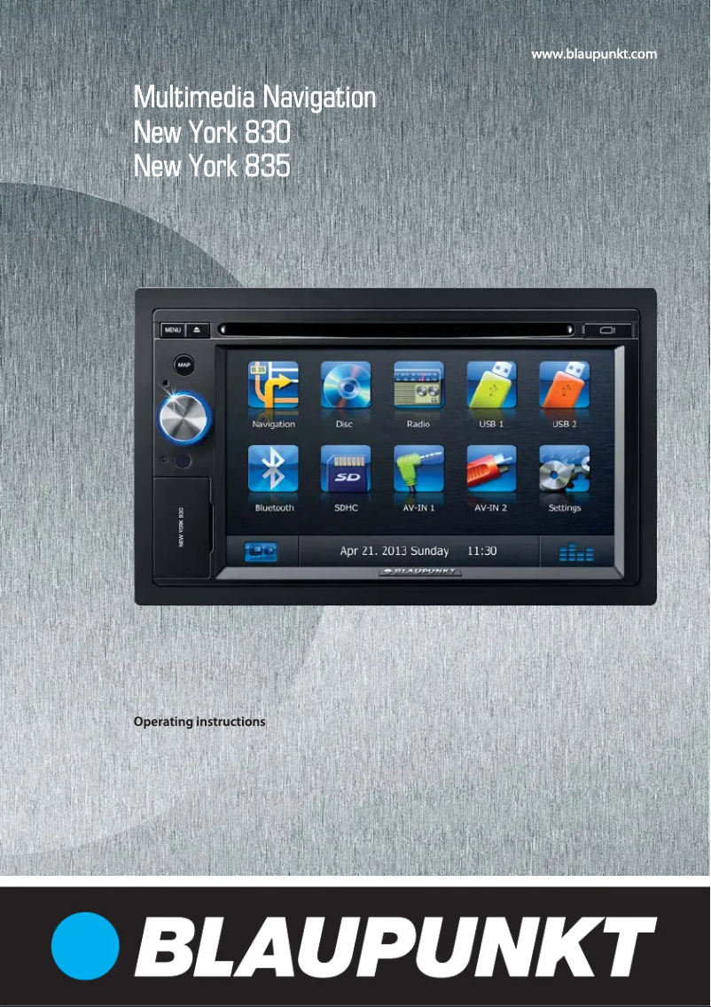 Page n°1 - Manuel utilisateur Blaupunkt New York 835