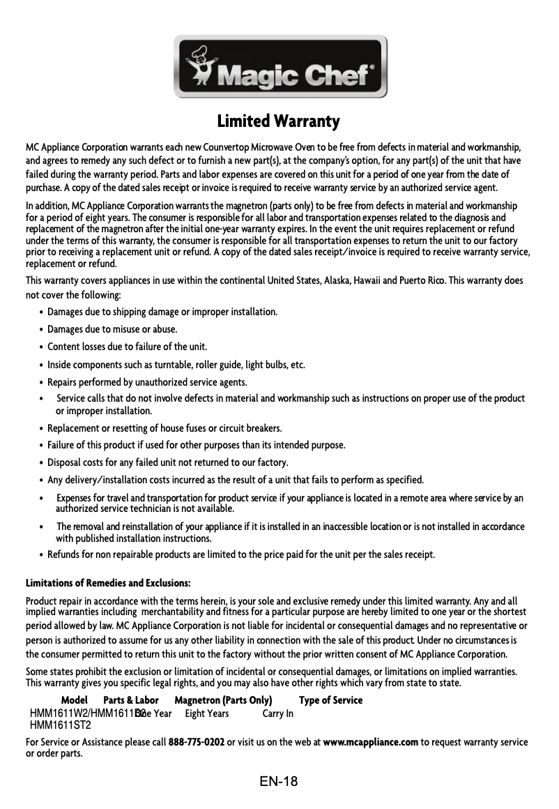 Image de la première page du manuel de l'appareil HMM1611ST2