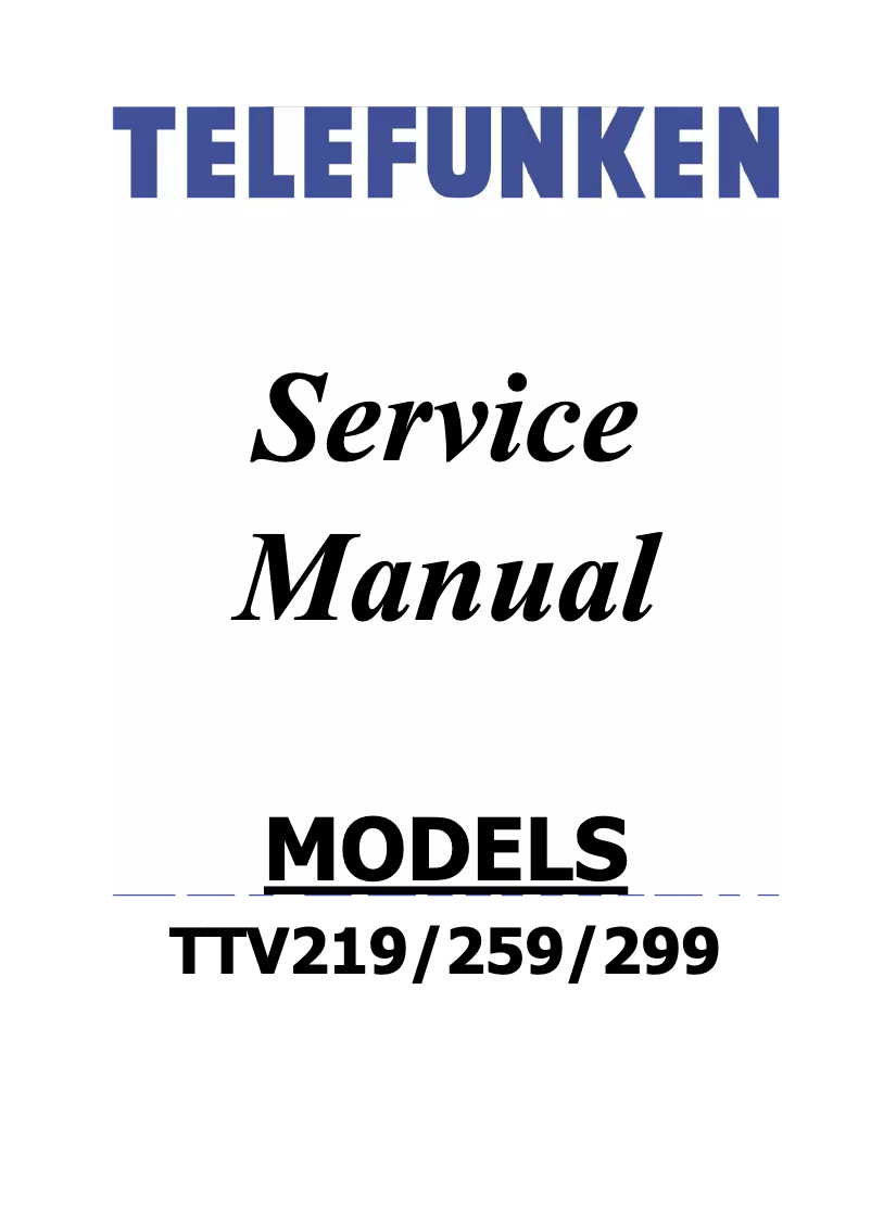 Page 1 de la notice Manuel utilisateur Telefunken TTV299