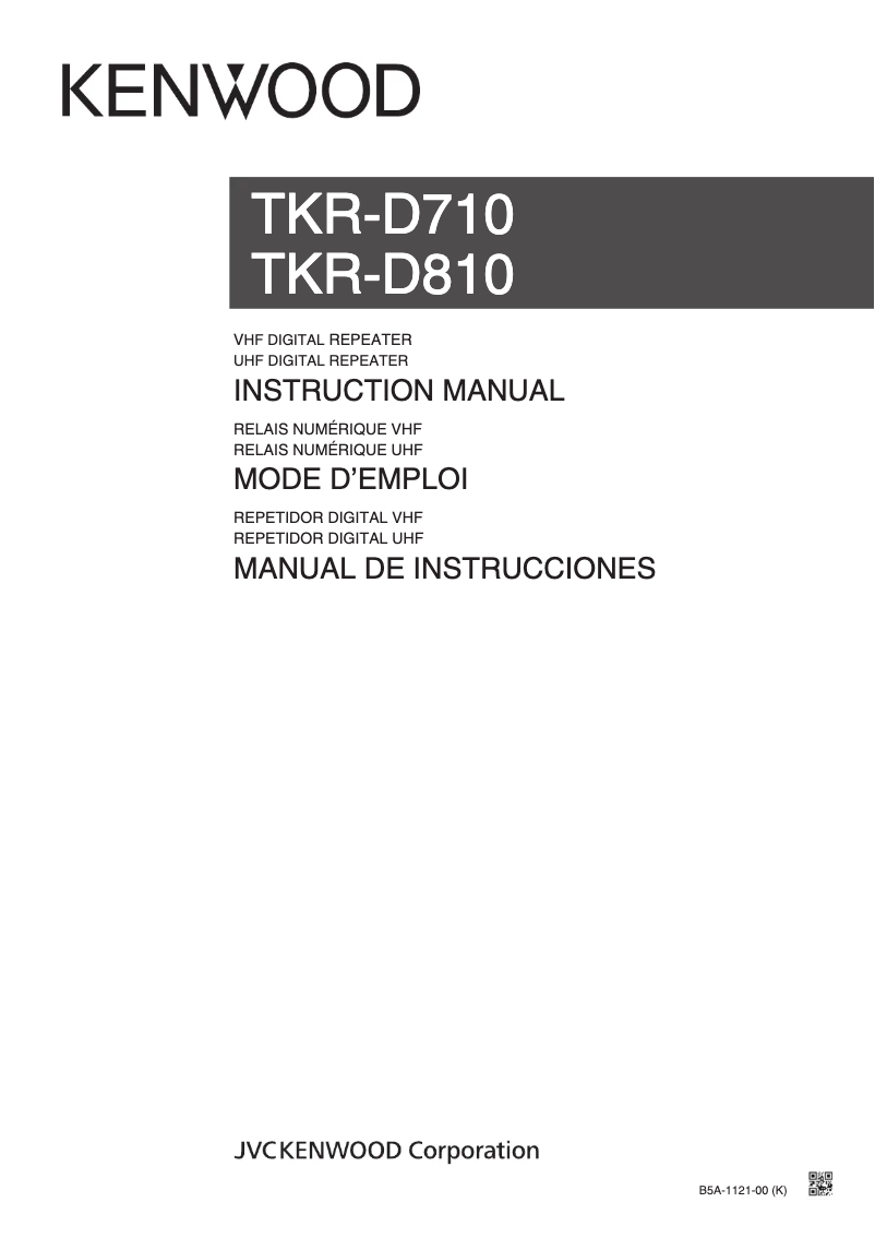 Image de la première page du manuel de l'appareil TKR-D810