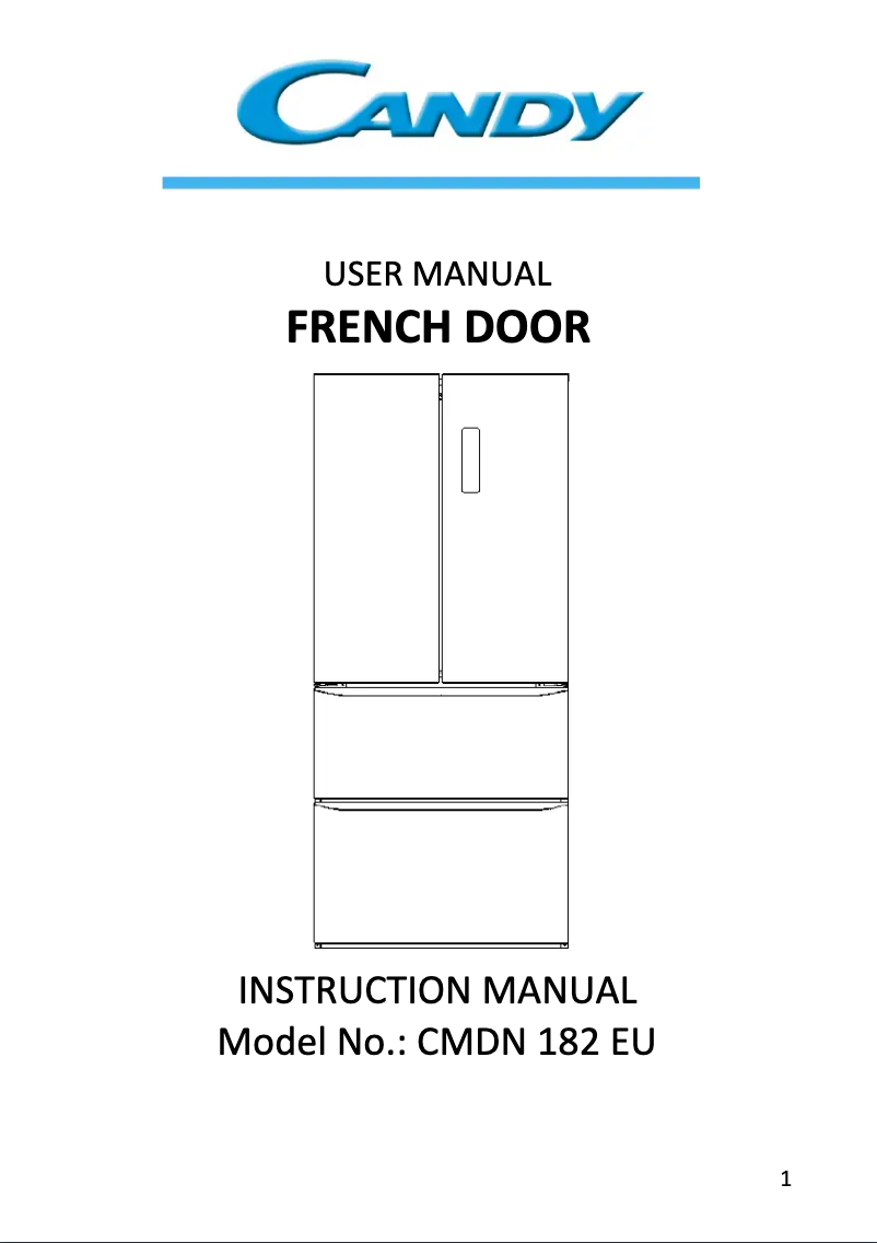 Page 1 de la notice Manuel utilisateur Candy CMDN 182 EU