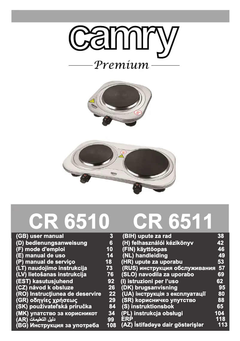 Image de la première page du manuel de l'appareil CR 6511