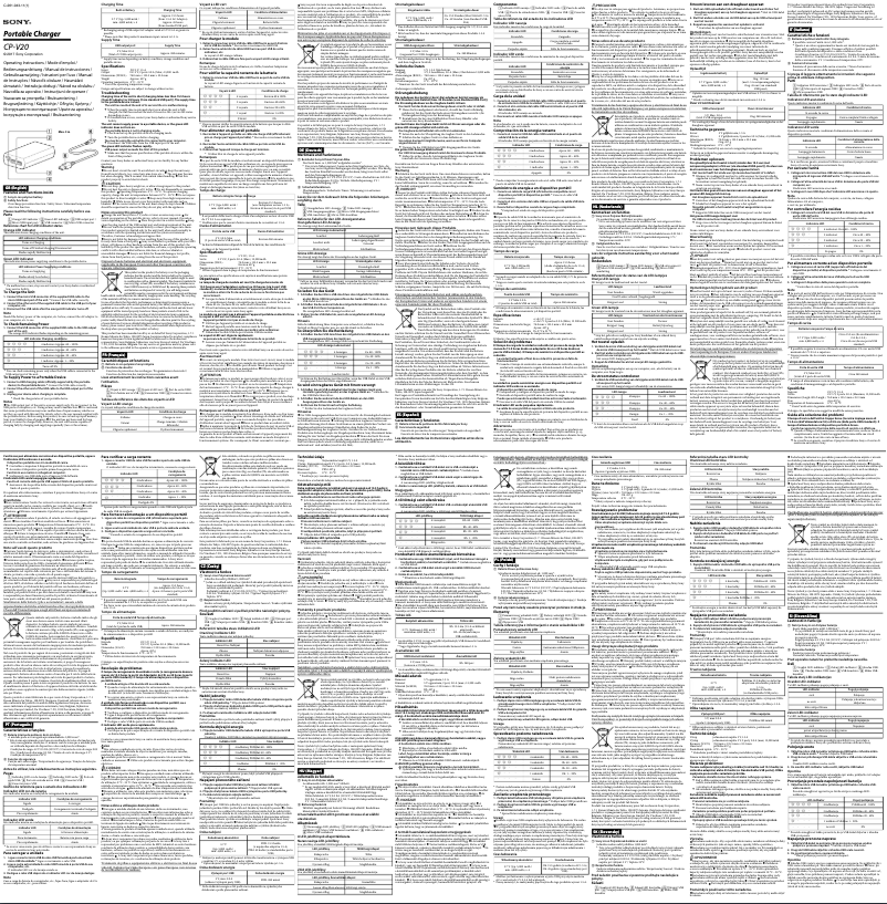 Image de la première page du manuel de l'appareil CP-V20