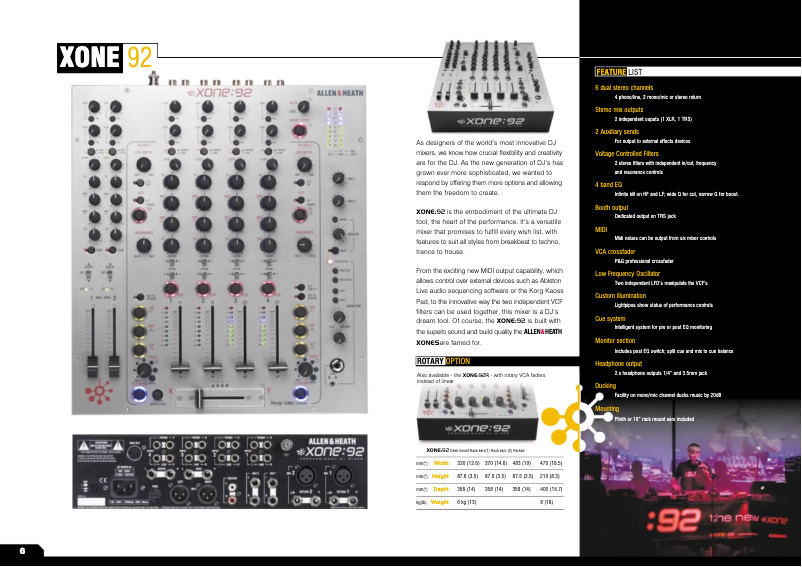 Page n°1 - Brochure Allen & Heath Xone:92